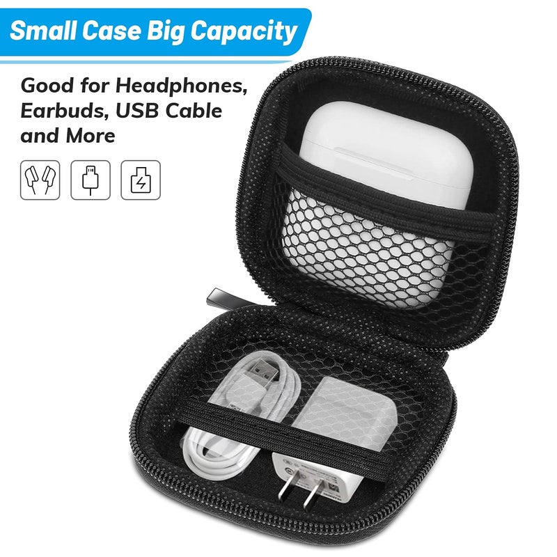 cridoz Earbud Case, Cridoz Earphone Case Headphone EVA Earbud Holder with Stainless Steel Carabiner Cell Phone Accessories Organizer Mini Earbud Pouch for Wireless Earbuds, Bluetooth Headset, SD Memory Card - Image 2